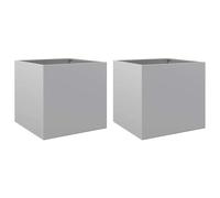 Vidaxl Jardinières 2 Pcs Argenté 49x47x46 Cm Acier Galvanisé