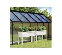 Vidaxl Jardinières 2 Pcs Avec Pieds Blanc Bois De Pin Massif