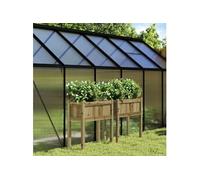 Jardinières 2 pcs avec pieds bois de pin imprégné