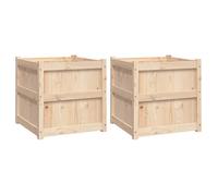 Jardinières - (2 pcs) - bac à fleurs de terrasse - bois de pin massif 60x60x60 cm LL372