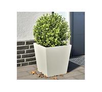 Jardinières 2 pcs blanc 40x40x40 cm acier, jardinière d'extérieur, boîte à fleurs, boîte de jardin, jardinière de 851055