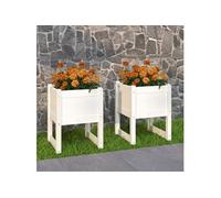 Jardinière Noir 40x40x81 cm Bois Massif de Pin Pot de Fleurs Jardin vidaXL