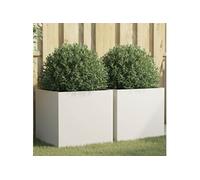 Jardinières 2 pcs blanc 49x47x46 cm acier841562