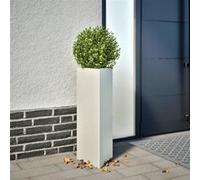 Jardinières 2 pcs blanc triangulaire 30x26x75 cm acier