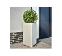 vidaXL Jardinières 2 pièces triangulaires acier blanc 50 x 43 x 75 cm