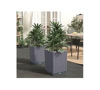Jardinières 2 pcs bleu gris 30x30x37 cm polypropylène