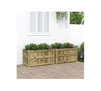 Jardinières 2 pcs bois de pin imprégné Marron G