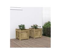 Jardinières 2 pcs bois de pin imprégné