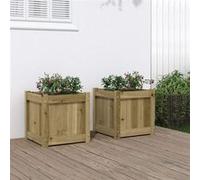 Vidaxl Jardinières 2 Pcs Bois De Pin Imprégné