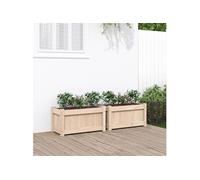 Jardinières 2 pcs bois de pin massif