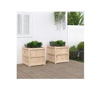 Vidaxl Jardinières 2 Pcs Bois De Pin Massif