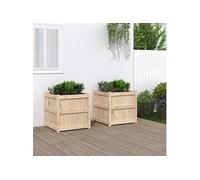 Jardinières 2 pcs bois de pin massif837425