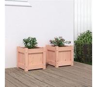 Jardinières 2 pcs bois massif douglas Naturel (bois de douglas massif) G