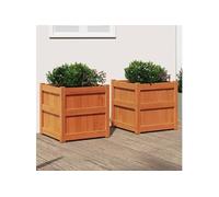 Jardinières 2 pcs cire marron bois de pin massif 837429