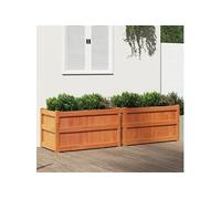 vidaXL Jardinières – 2 pièces, cire marron, bois de pin massif