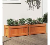 Jardinières 2 pcs cire marron bois de pin massif