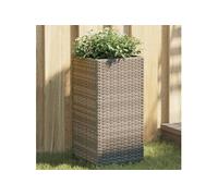 Jardinières 2 pcs gris 30x30x60 cm résine tressée