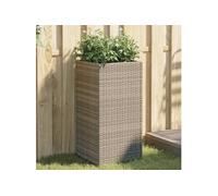 Jardinières 2 pcs gris 40x40x80 cm résine tressée