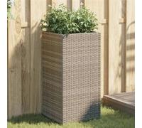 Vidaxl Jardinières 2 Pcs Gris 40x40x80 Cm Résine Tressée