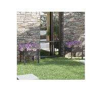 Vidaxl Jardinières 2 Pcs Gris 70x70x70 Cm Bois De Pin Massif Gris