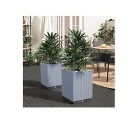 Jardinières 2 pcs gris clair 30x30x37 cm polypropylène