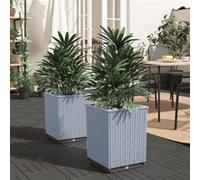 vidaXL Bac à plantes 2 pcs. Gris clair 30x30x37 cm Polypropylène