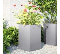 Jardinières 2 pcs hexagone 46x40x45 cm acier galvanisé