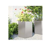 Jardinières 2 pcs hexagone 46x40x45 cm acier inoxydable