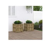 vidaXL Jardinières surélevées 2 pcs en bois de pin pour jardin patio terrasse 837423