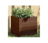 Vidaxl Jardinières 2 Pcs Marron 36x30x32 Cm Résine Tressée