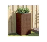 Jardinières 2 pcs marron 40x40x80 cm résine tressée
