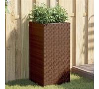 Vidaxl Jardinières 2 Pcs Marron 40x40x80 Cm Résine Tressée
