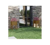 vidaXL Jardinières 2 pcs Marron miel 40x40x70 cm Bois de pin massif810796 Bois G