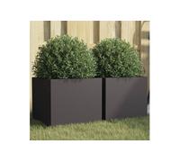 Jardinières 2 pcs noir 32x30x29 cm acier841536
