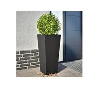 Jardinières 2 pcs noir 35x35x75 cm acier, jardinière d'extérieur, boîte à fleurs, boîte de jardin, jardinière de patio, boîte à plantes