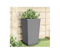 Vidaxl Jardinières 2 Pcs Gris Clair 32,5x32,5x57 Cm Polypropylène