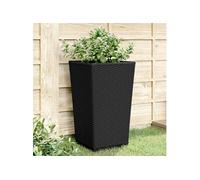 Vidaxl Jardinières 2 Pcs Noir 32,5x32,5x57 Cm Polypropylène