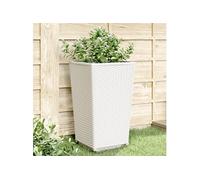 Vidaxl Jardinières 4 Pcs Blanc 32,5x32,5x57 Cm Polypropylène