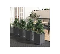 Jardinières 4 pcs noir 30x30x37 cm polypropylène 364187