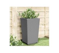 Vidaxl Jardinières 4 Pcs Gris Clair 32,5x32,5x57 Cm Polypropylène