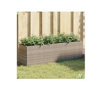 vidaXL Jardinières avec 3 pots 2 pcs gris 105x30x32 cm résine tressée