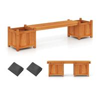 Jardinières Avec Banc 169 X 35 X 35 Cm Utilisation 2 En 1 Design Moderne Ambiance Cosy En Bois Massif Orange Helloshop26 20_0020891 Multicolore