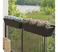 Vidaxl Jardinières Avec Crochets 2 Pcs Noir Résine Tressée