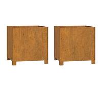 vidaXL Jardinières avec Pieds 2 pcs Rouillé 42x40x43 cm Acier corten