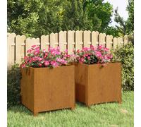 vidaXL Jardinières avec pieds 2 pcs Rouillé 49x47x50 cm Acier corten 823683