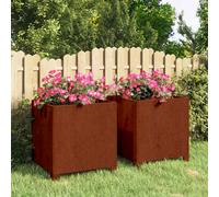 Jardinières avec Pieds Bacs à Fleurs Jardin 2 pcs Rouillé Acier Corten vidaXL