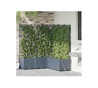 vidaXL Jardinières avec système d'irrigation 5 pièces Gris Clair
