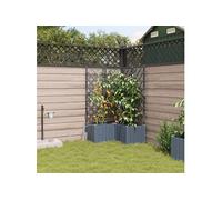 Jardinières Vidaxl Avec Système D'irrigation À Eau 3 Pcs Gris Clair