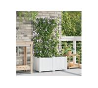 Jardinières avec système d irrigation d eau 2 pcs Blanc
