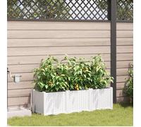 Jardinières avec système d irrigation d eau 3 pièces Blanc